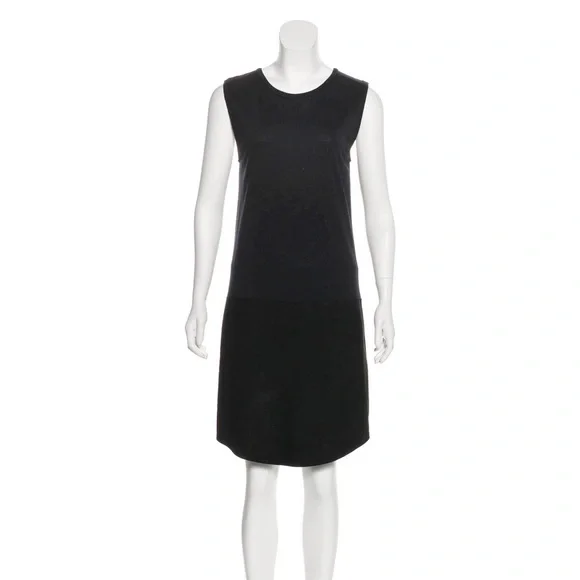 RAQUEL ALLEGRA | Lambskin & Silk Contrast Shift Dress in Black | M - Picture 2 of 13
